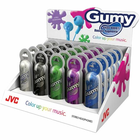 JVC Gumy Earbuds Countertop Display, 25 Ct HAF160CT